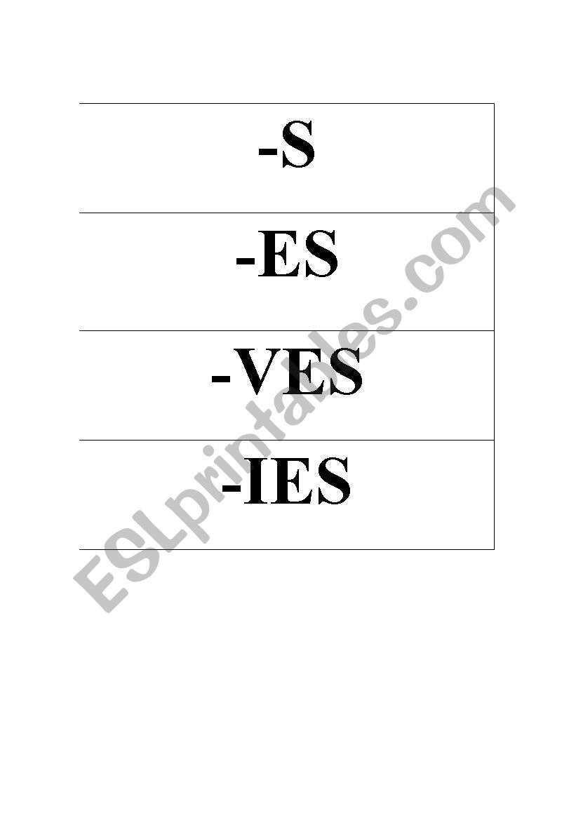 Plural sort worksheet