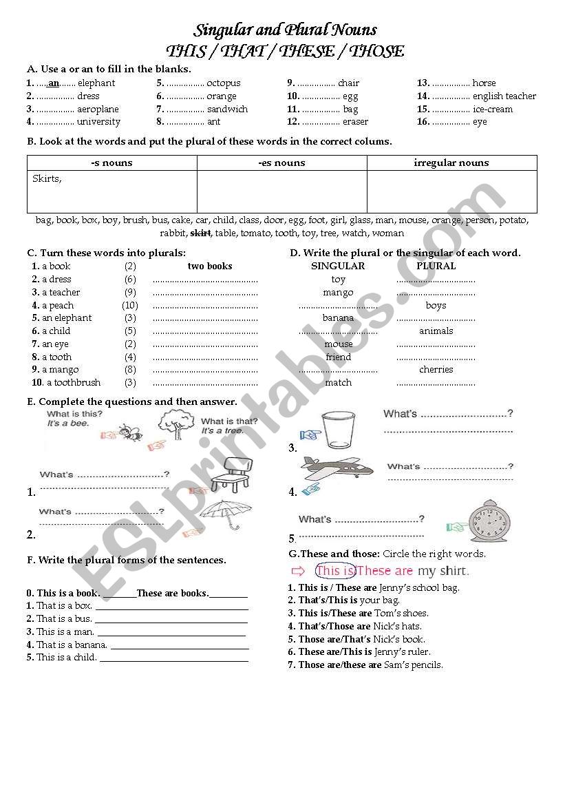 demontrative pronouns exersices