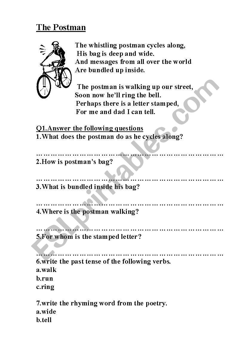 comprehension worksheet