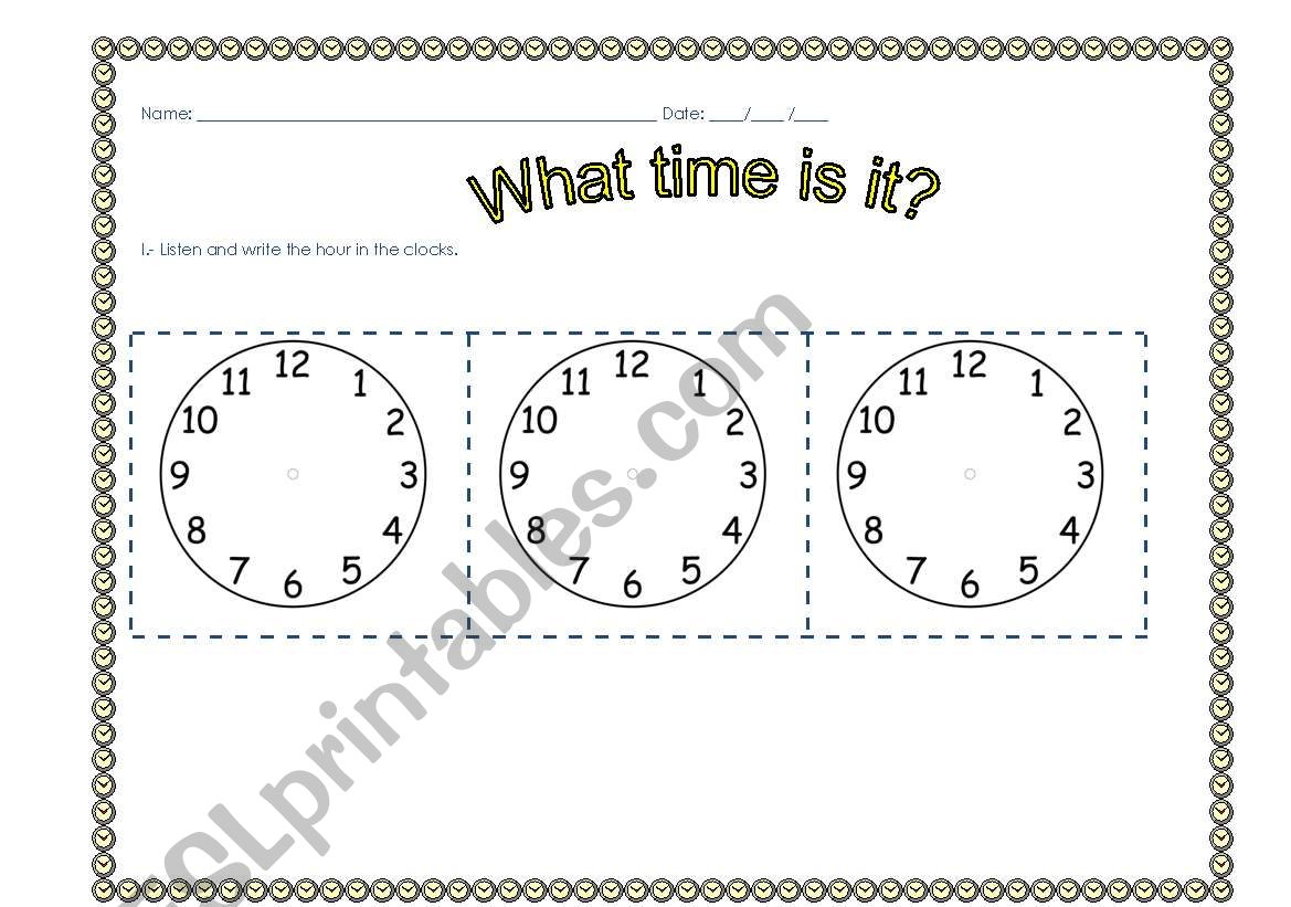 What time is it? worksheet