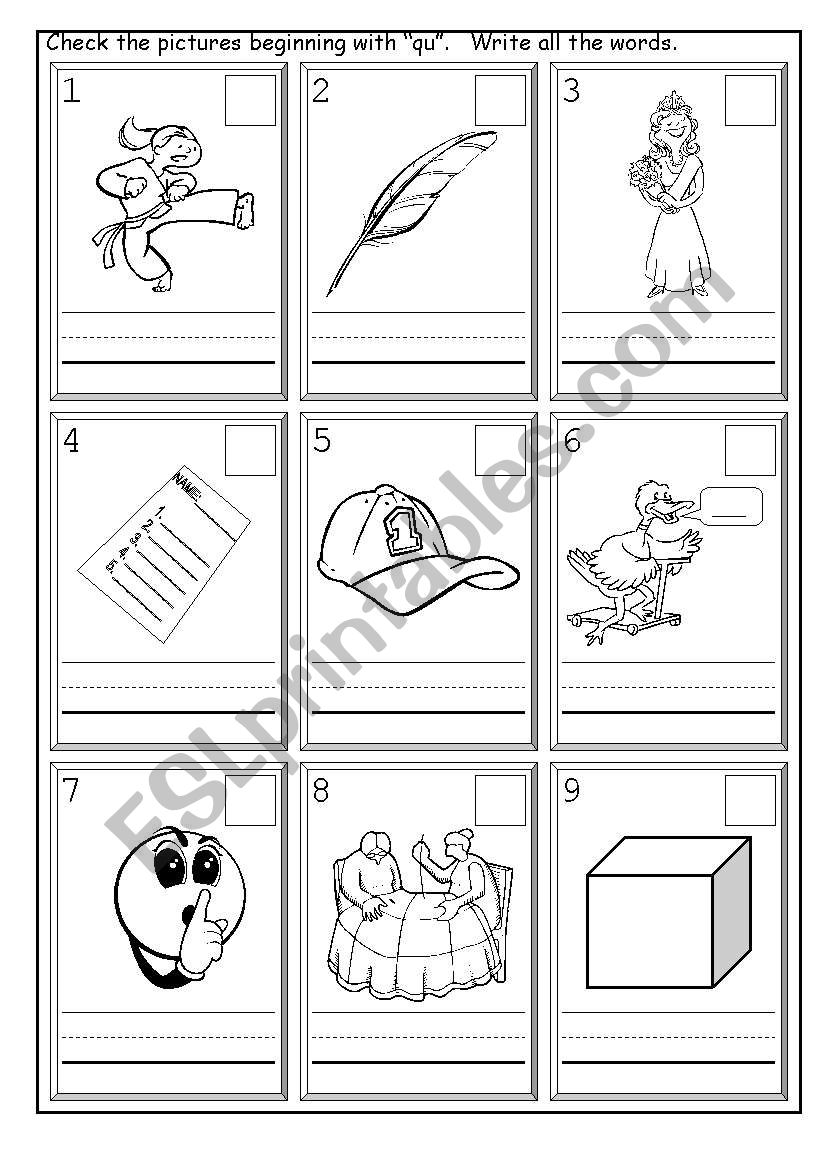 Phonics Qu worksheet