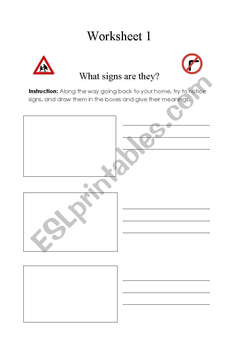 Sign/ What sign are they? worksheet