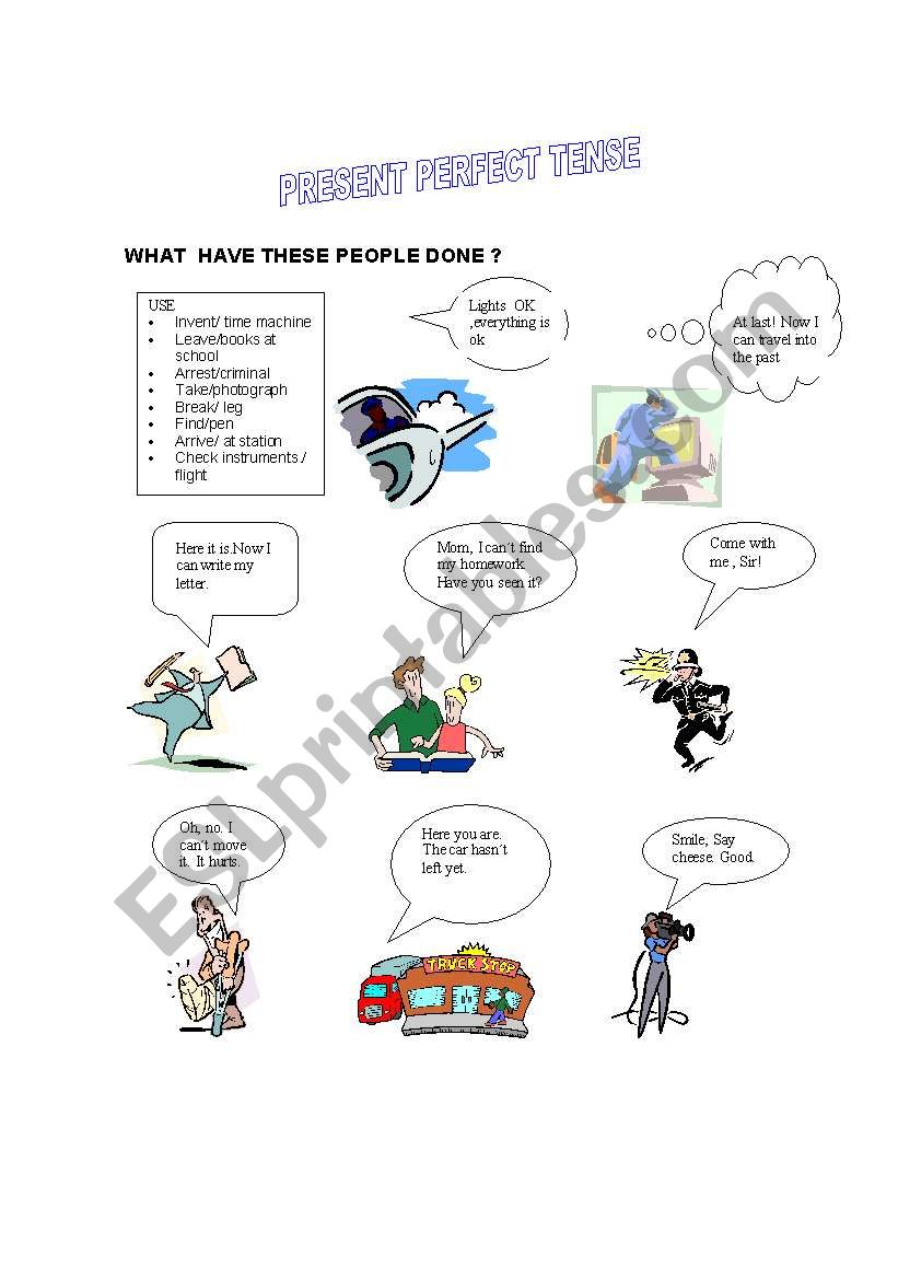 present perfect  worksheet