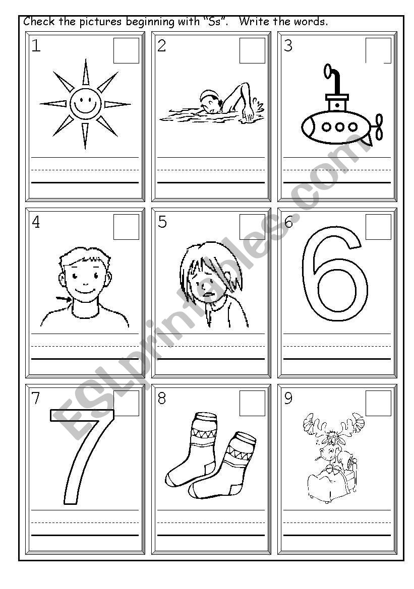 phonics Ss worksheet