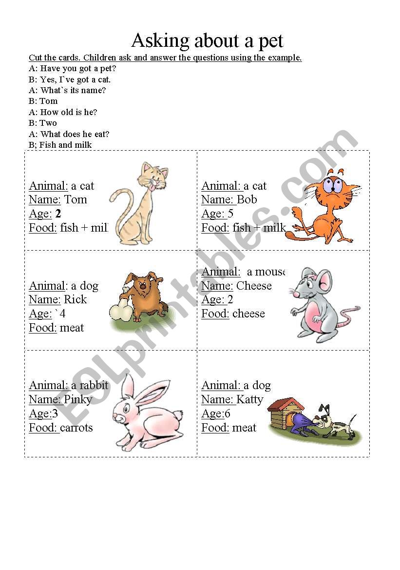 Asking about a pet. worksheet
