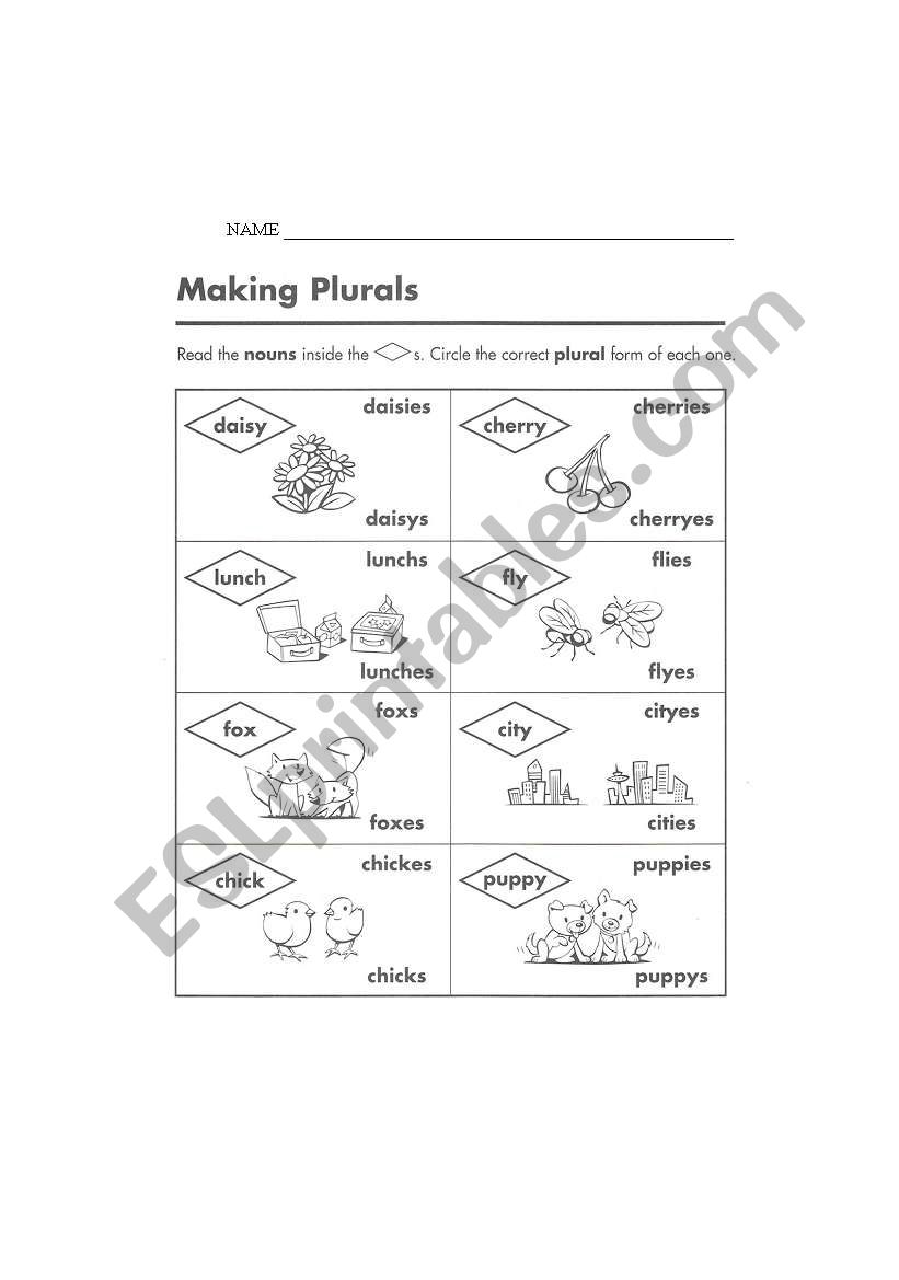 english-worksheets-making-plurals