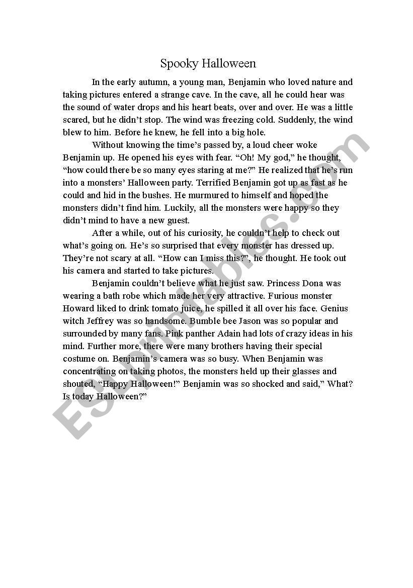 Halloween Story worksheet