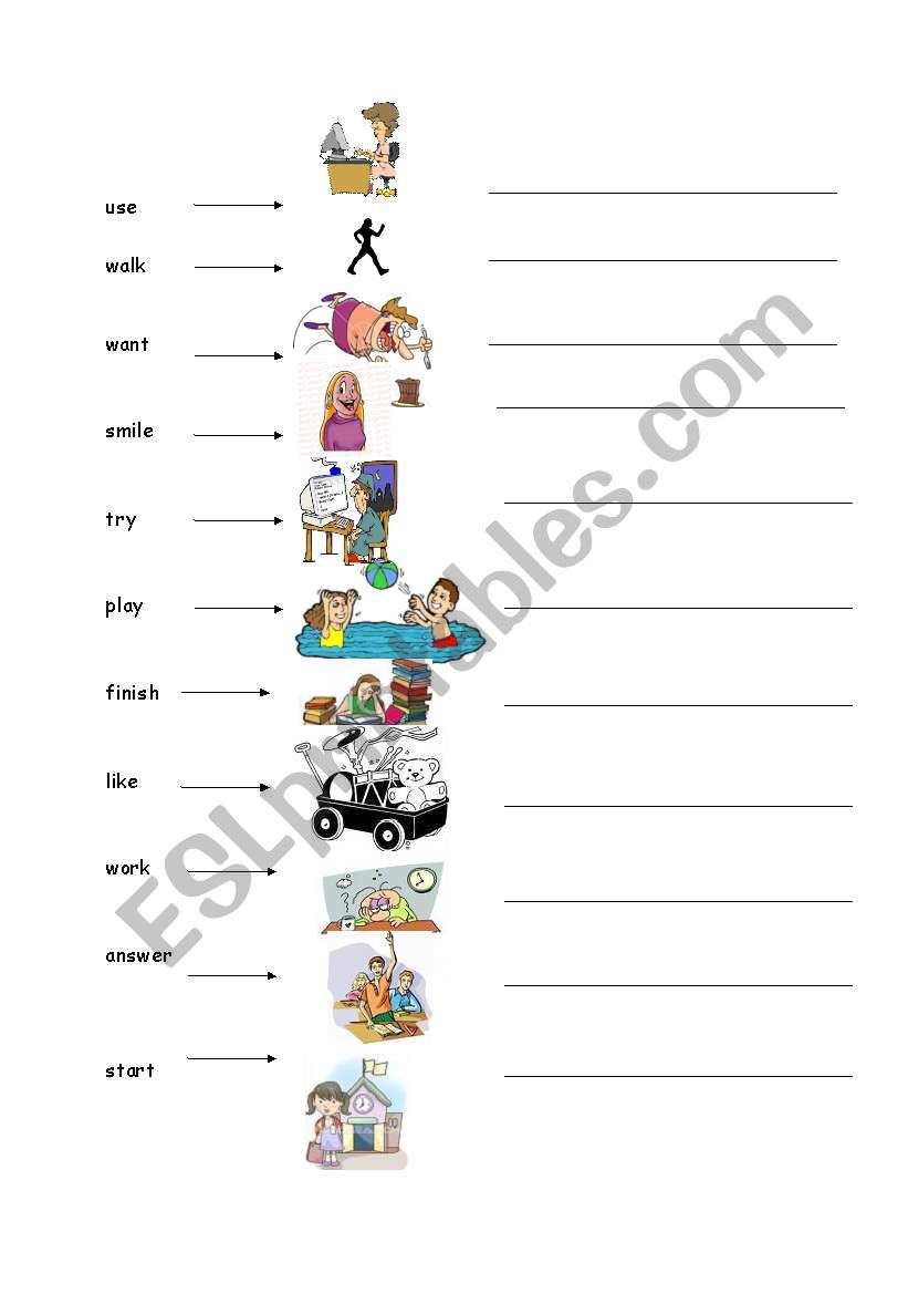 smple past regular verbs  2 worksheet