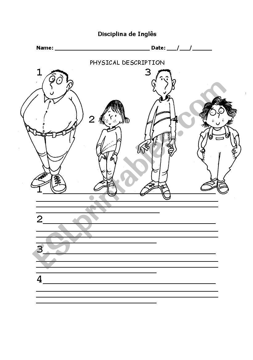 describing people worksheet