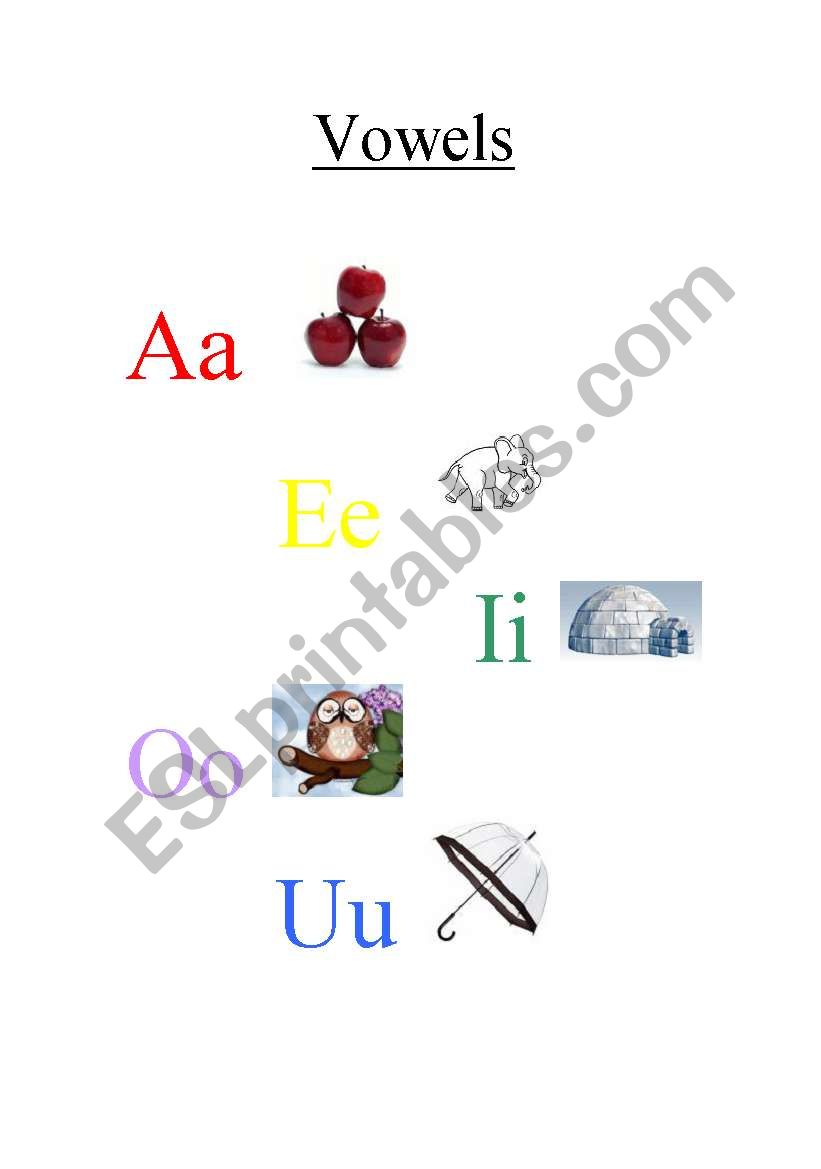 Vowels worksheet