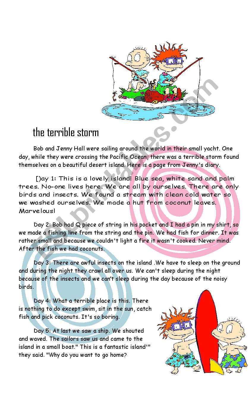 the storm reading worksheet
