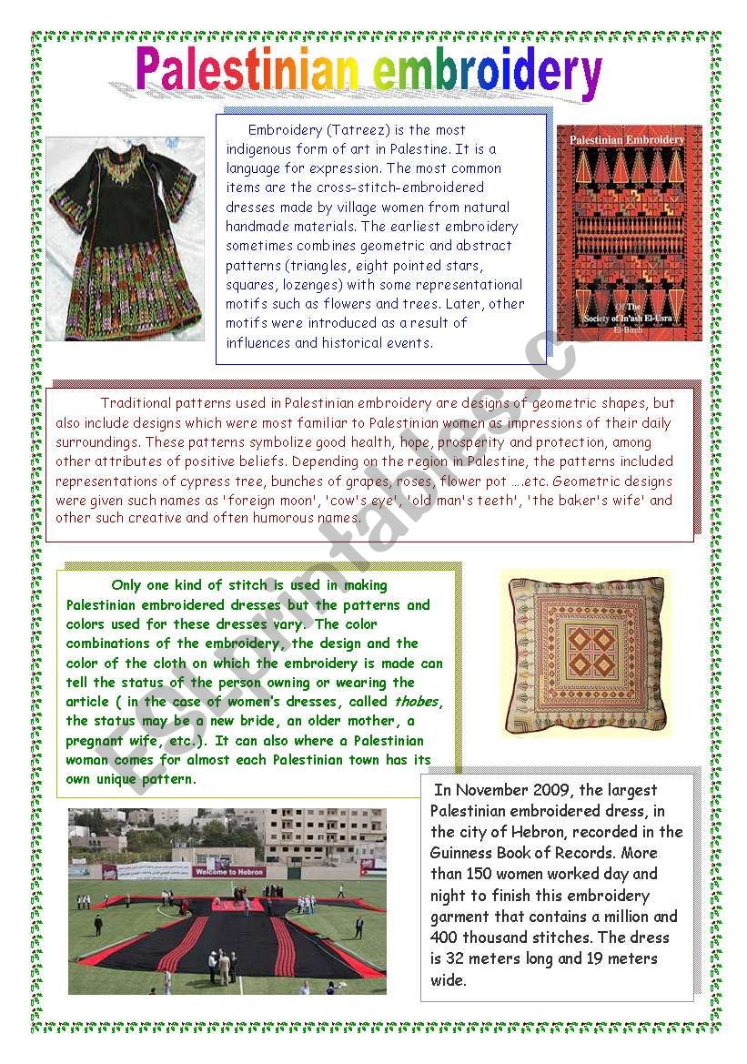 What do you know about Palestine? part3 - Palestinian embroidery