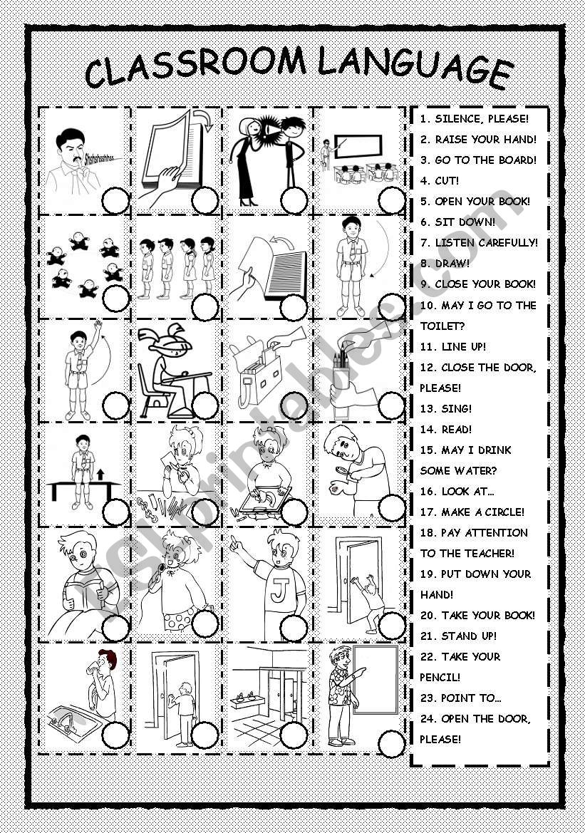 CLASSROOM LANGUAGE worksheet