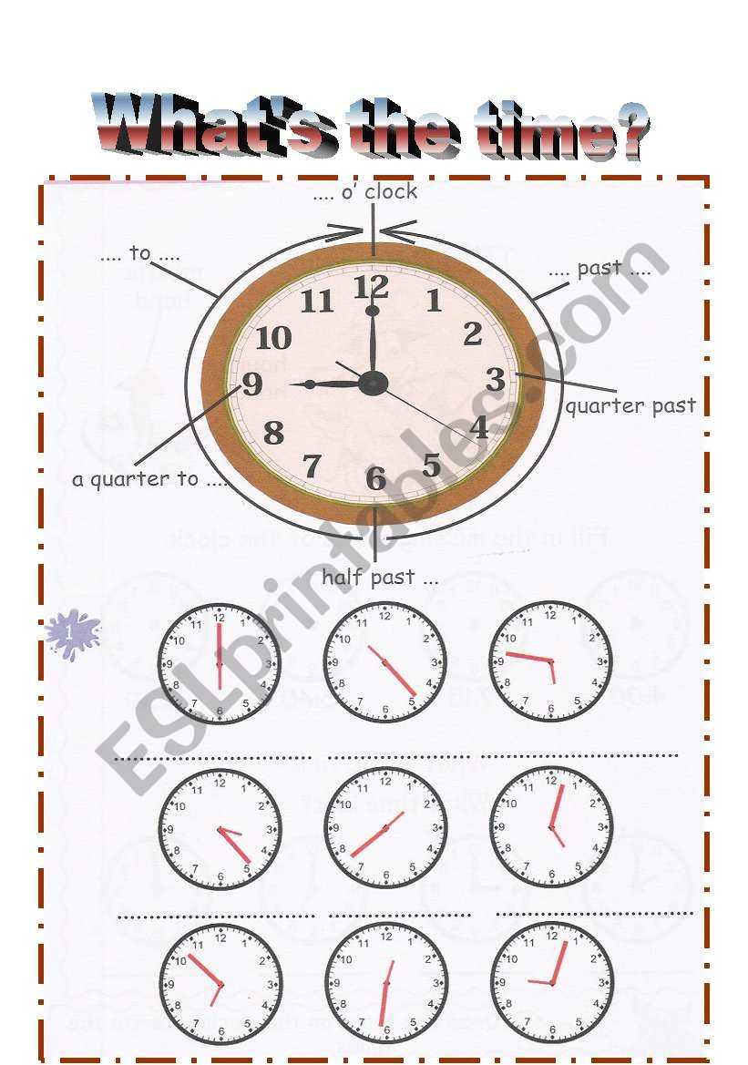 What time is it? worksheet