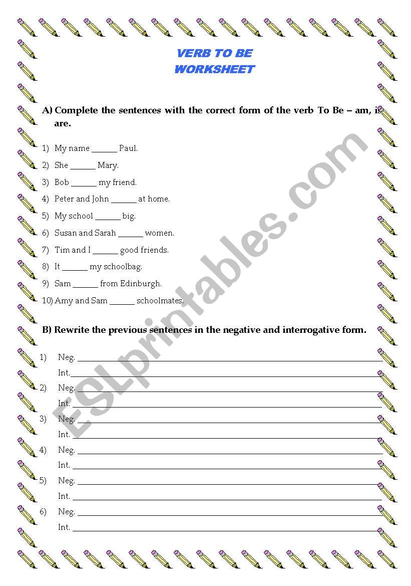 To Be - Present Simple worksheet