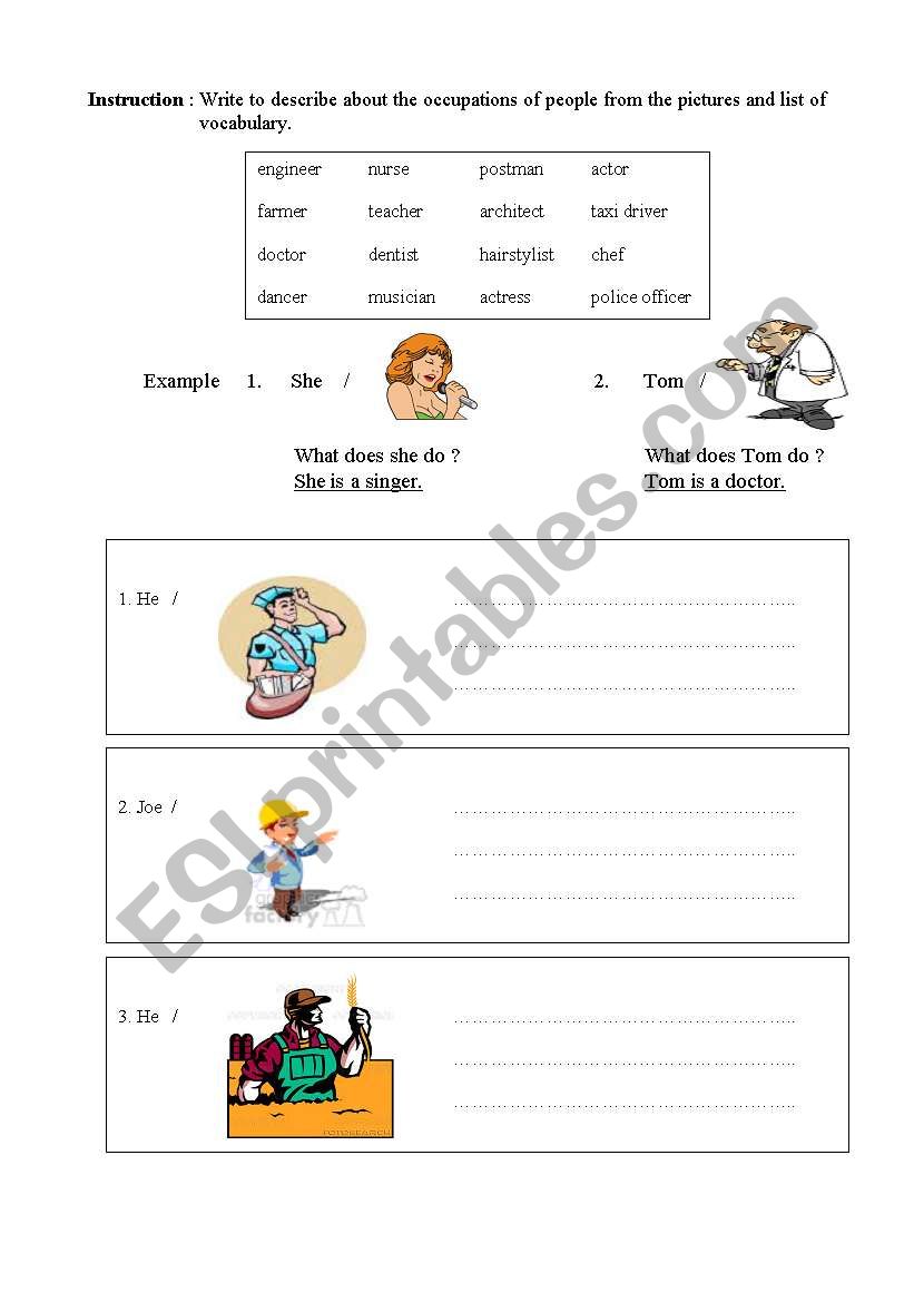 people and jobs worksheet