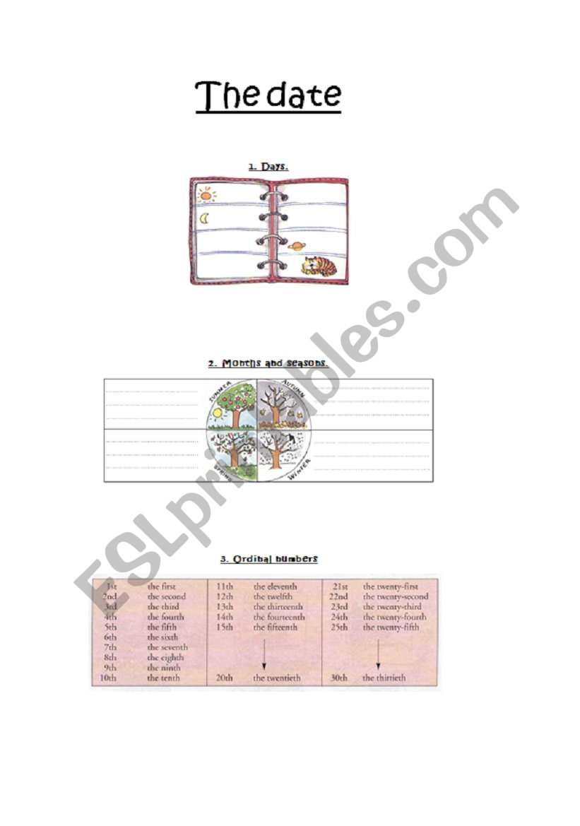 The date worksheet