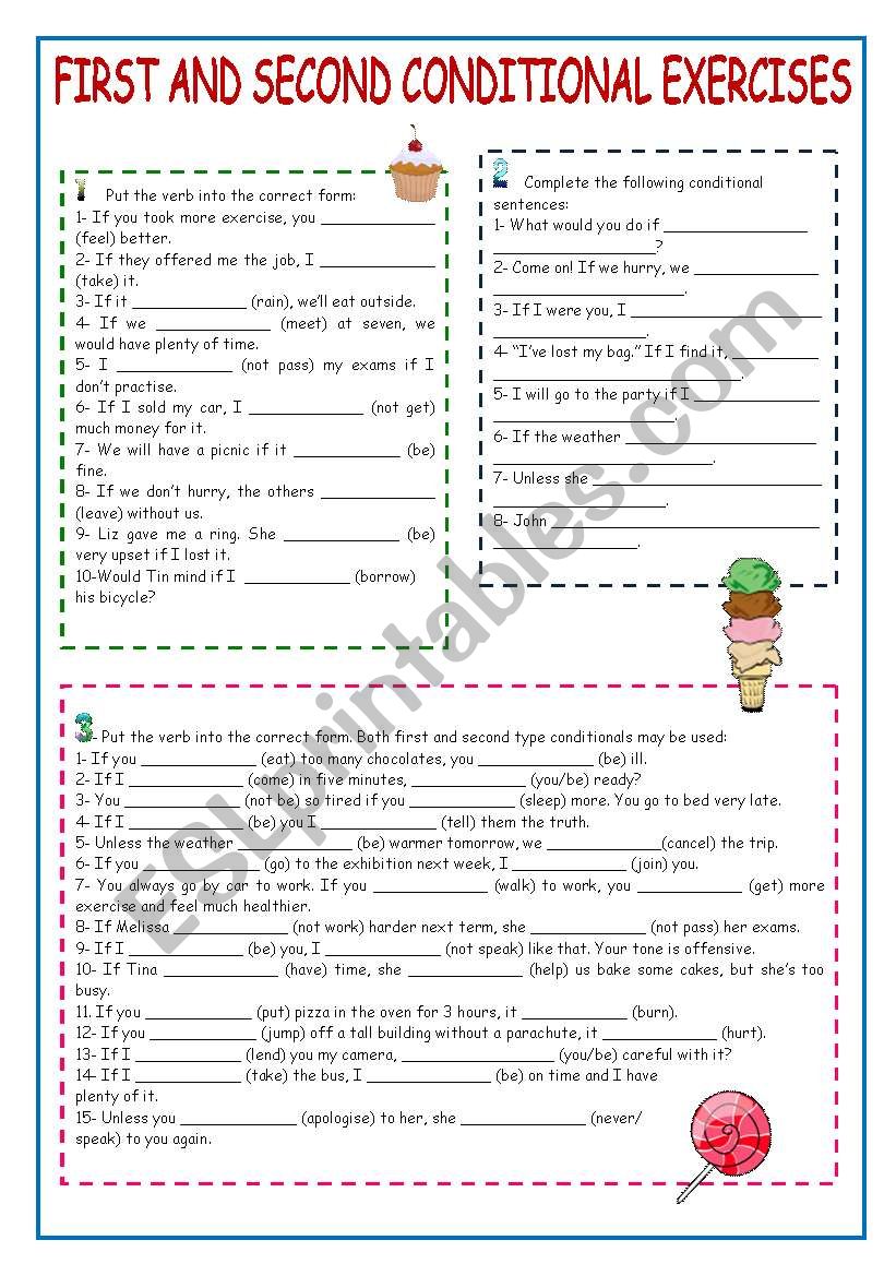 First and second conditional exercises