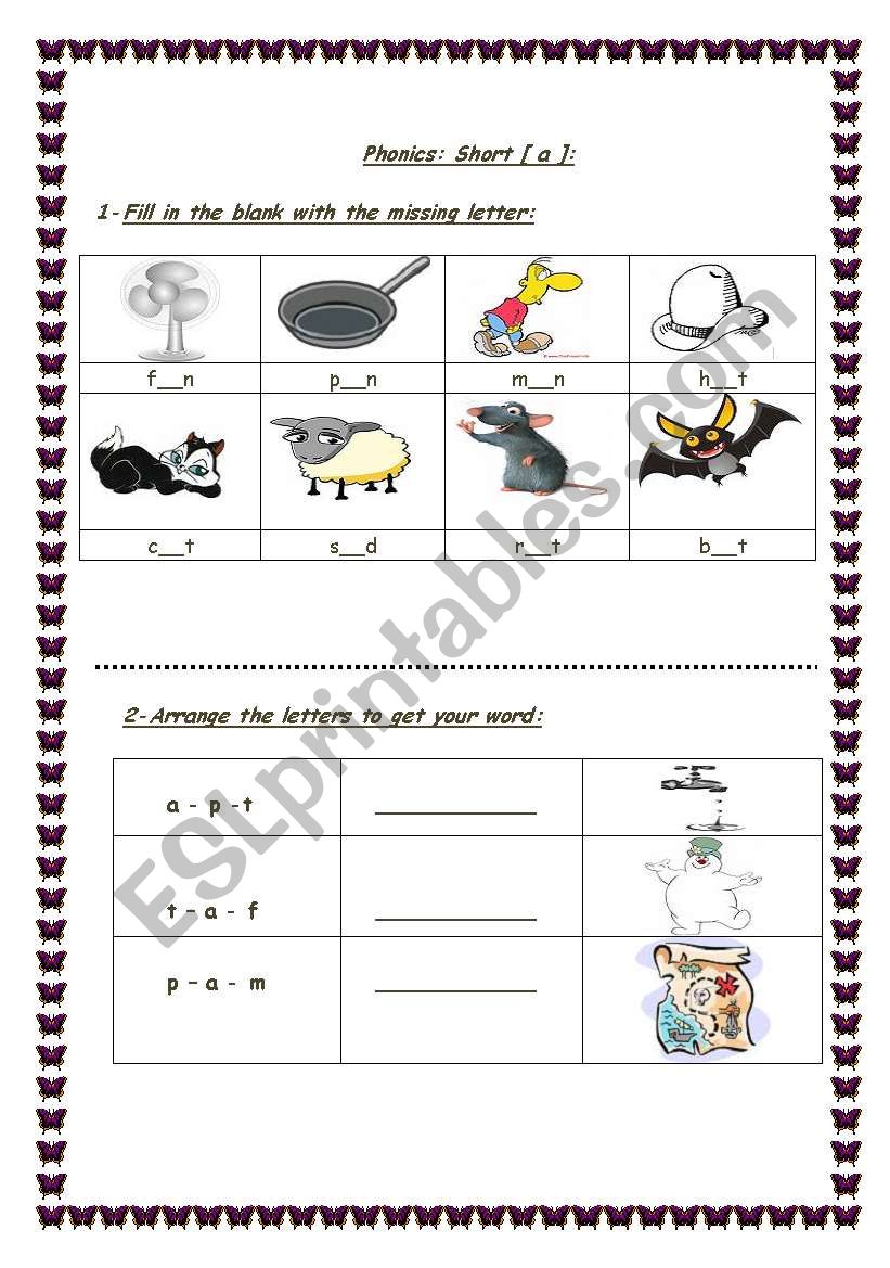 Vowels worksheet