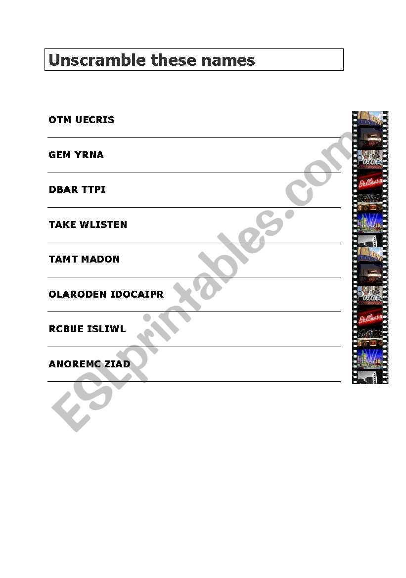 famous people worksheet