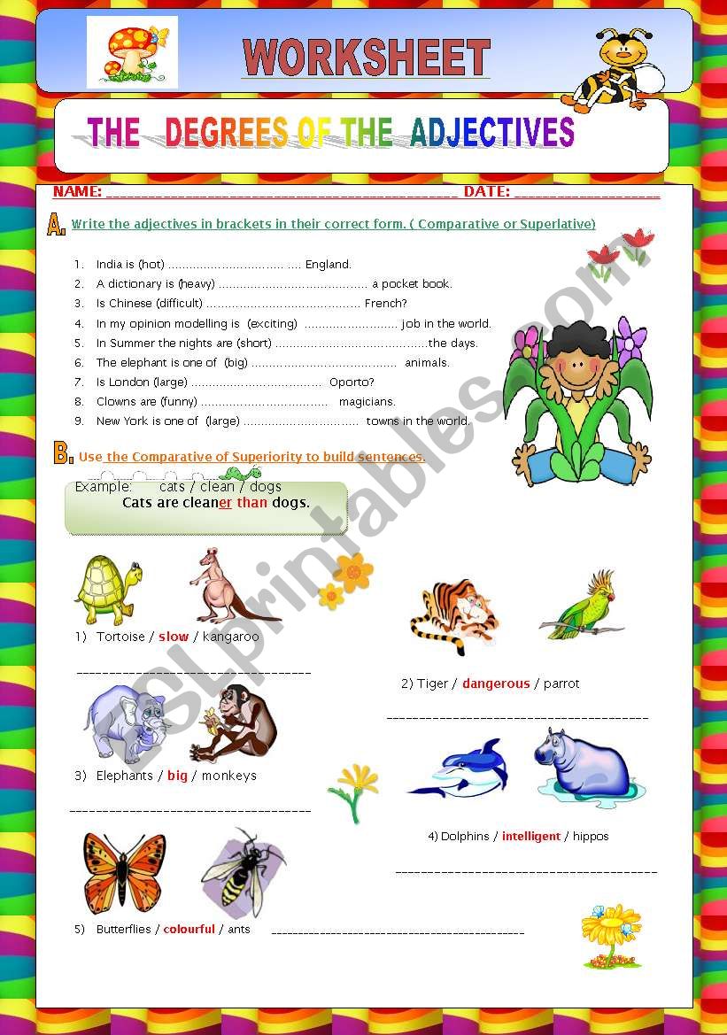 Degrees of the Adjectives-Comparative-Superlative