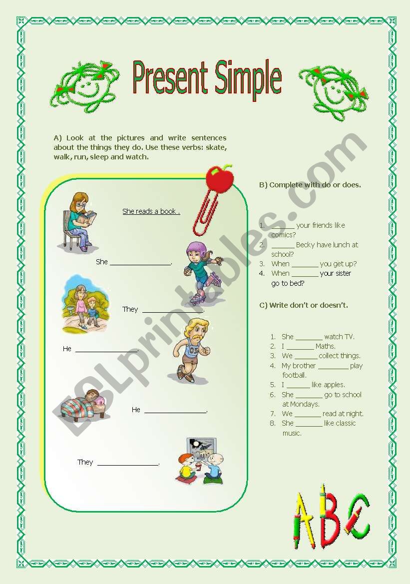 PRESENT SIMPLE worksheet