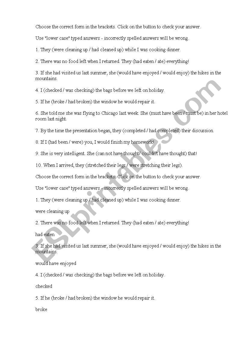 little test worksheet