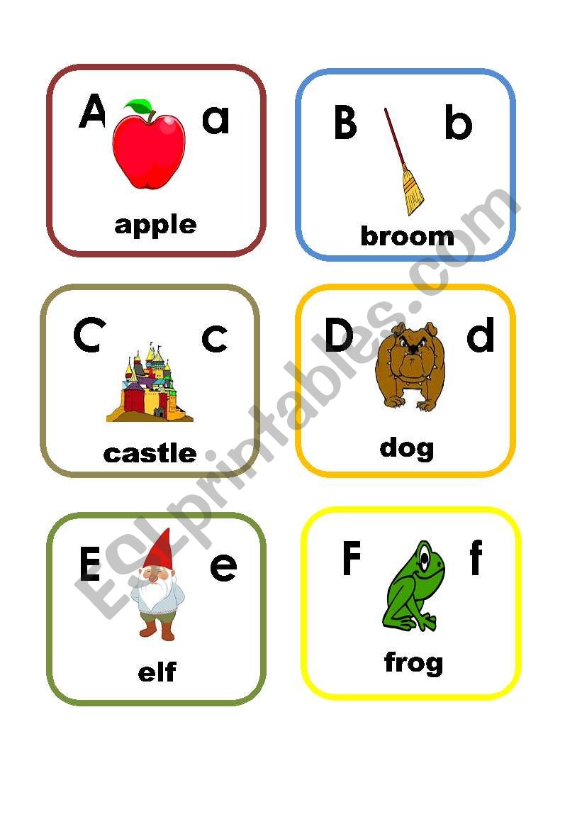Alphabet cards Part 1 worksheet