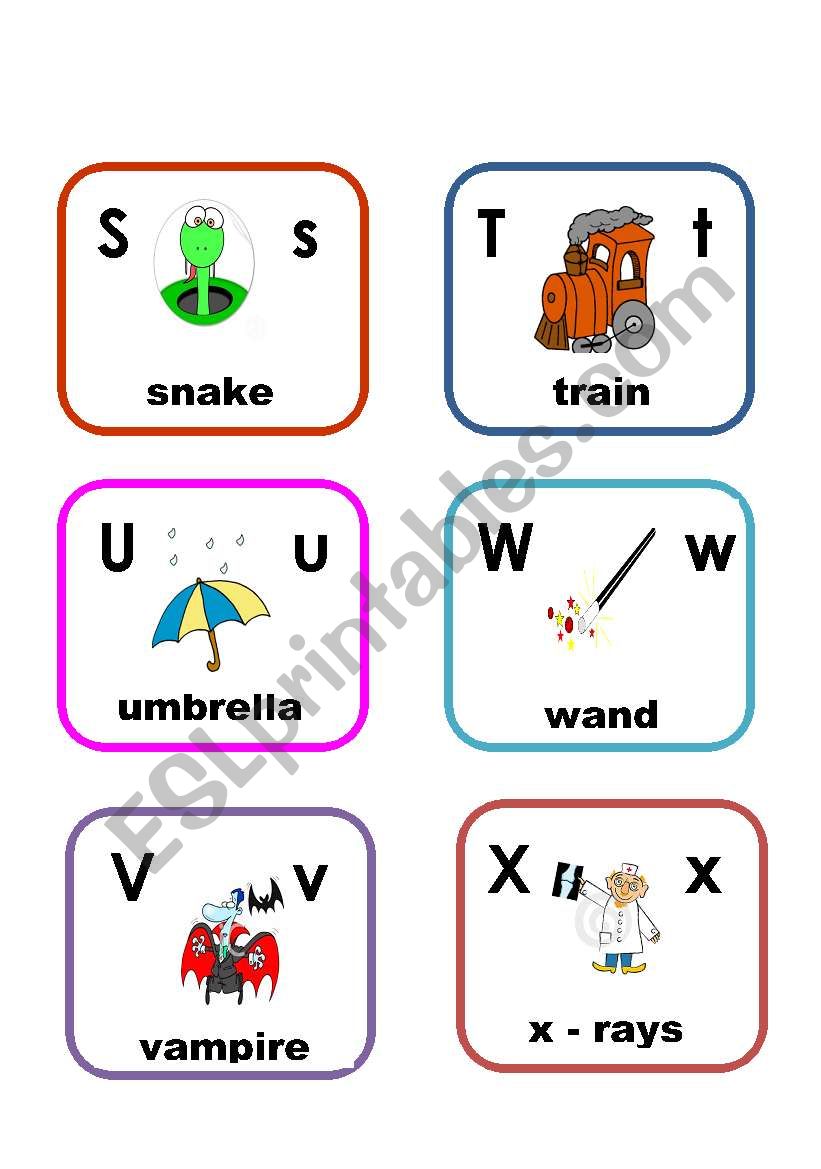 Alphabet cards Third Part worksheet
