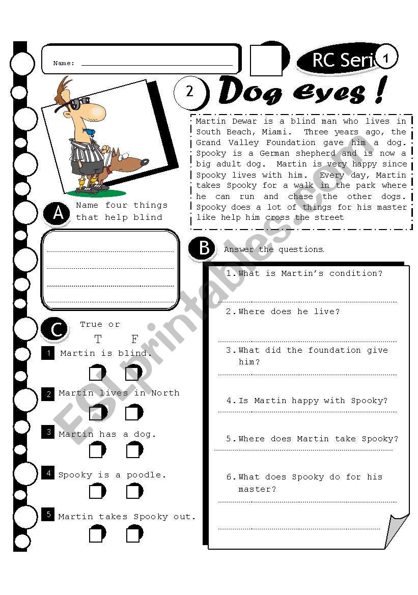 RC Series 20 - Dog Eyes (Fully Editable + Answer Key)
