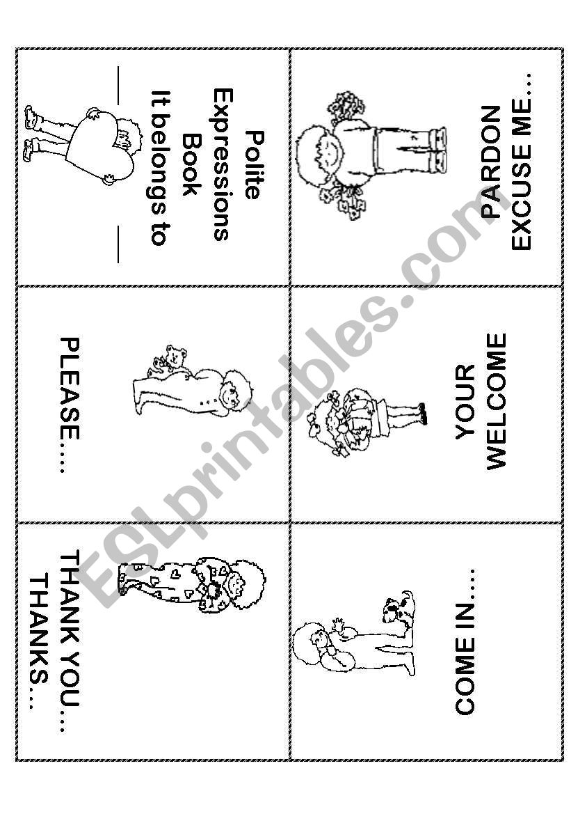 Polite Expressions Mini Book worksheet