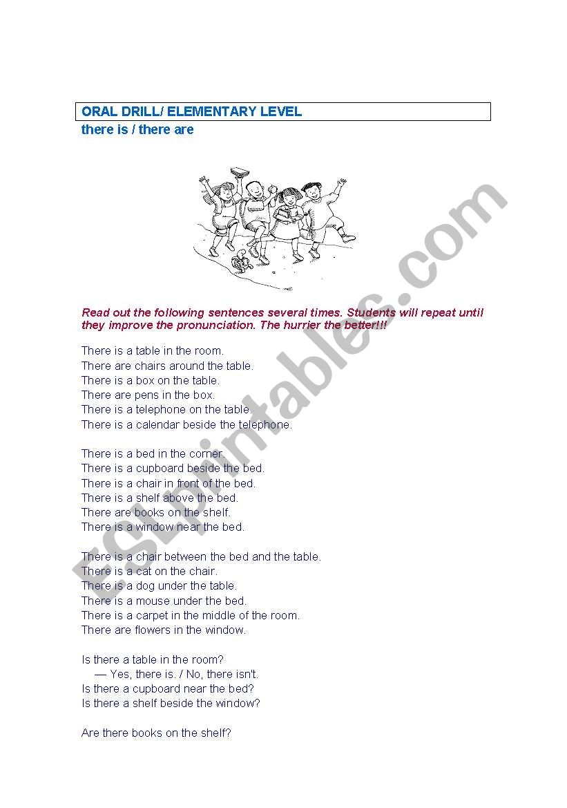 repetition drill worksheet