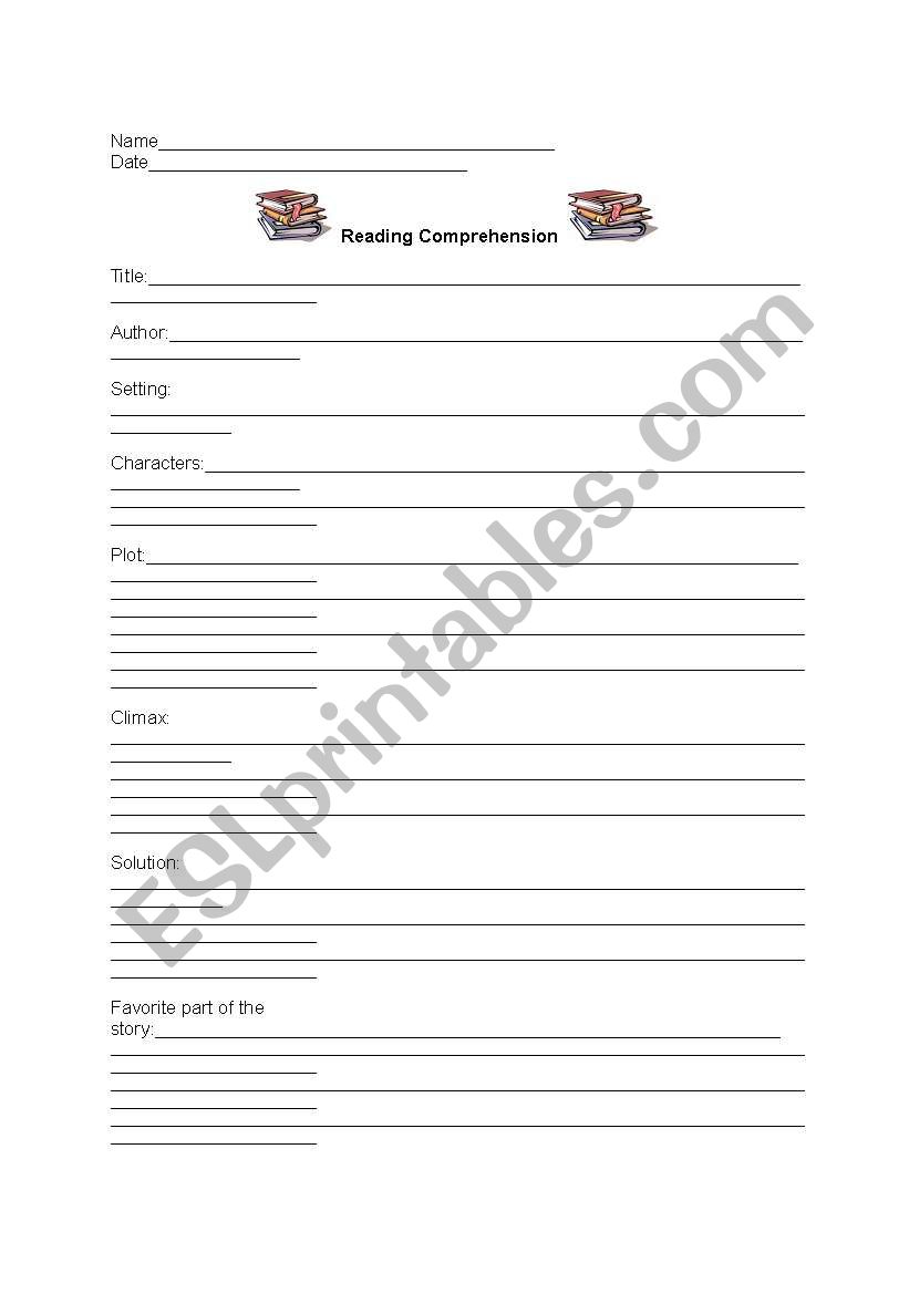 reading comprehension worksheet