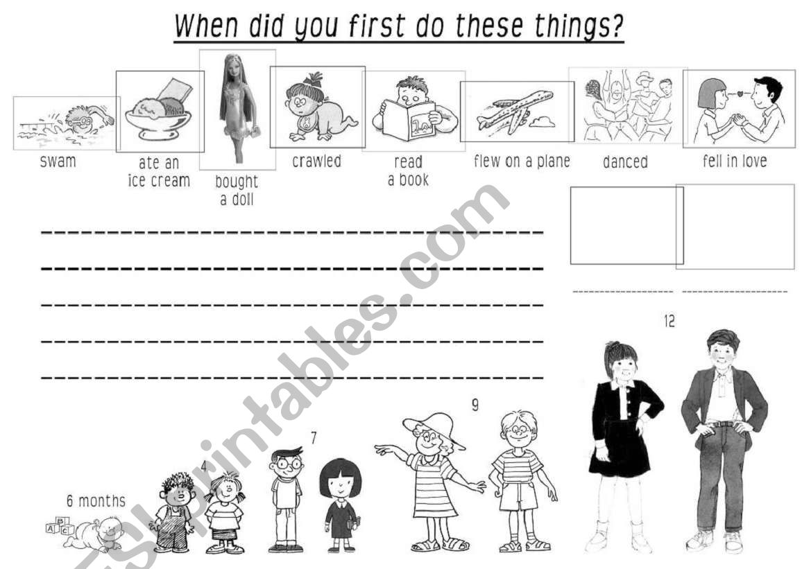 When did you first......? worksheet