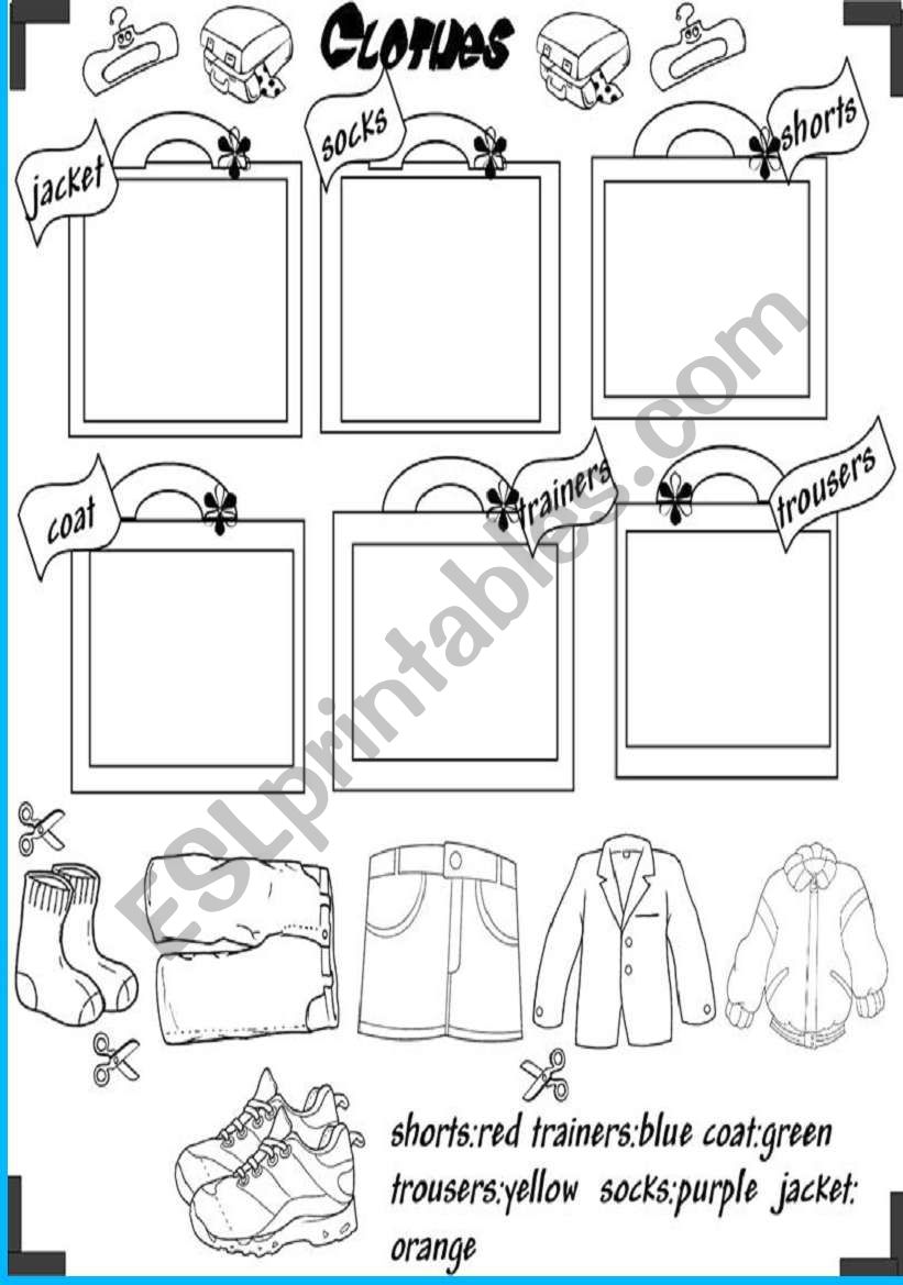 clothes worksheet