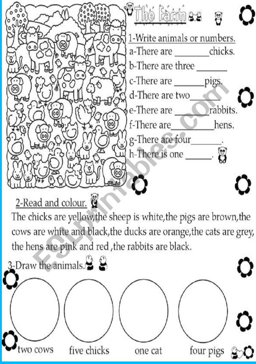 the farm worksheet