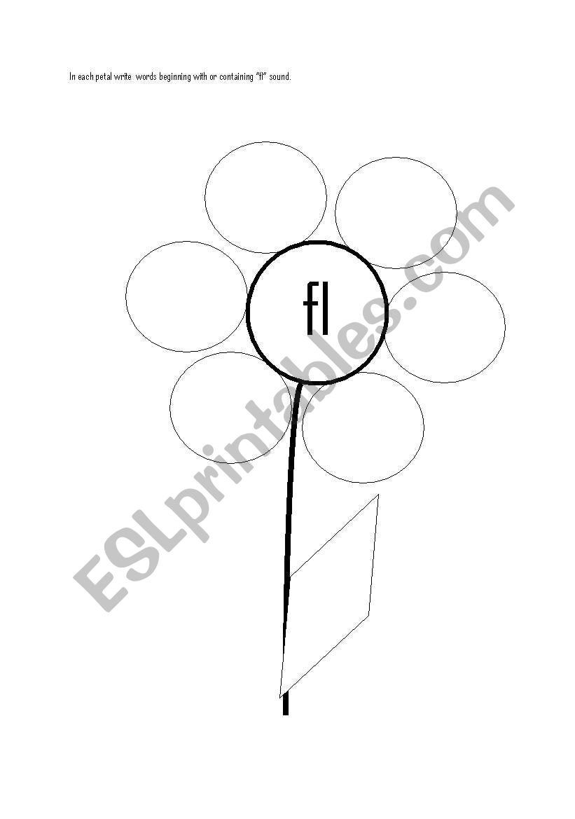 English worksheets: ´FL´ blend worksheet