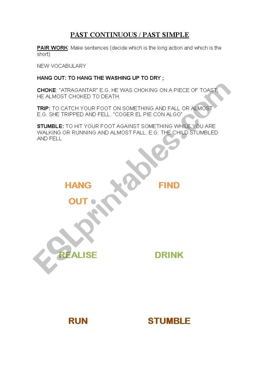 Past simple-past continuos worksheet