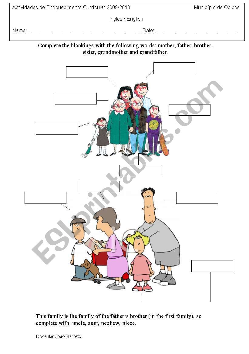 Family  worksheet