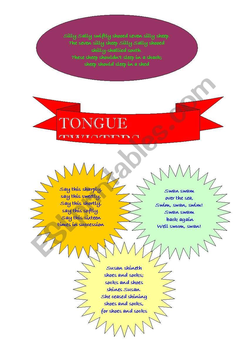 tongue twisters worksheet