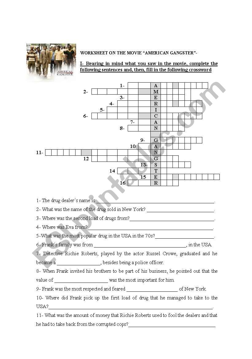 Worksheet on the movie 