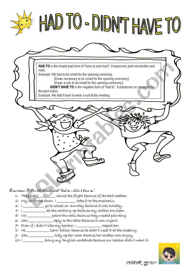 had-to-didn-t-have-to-esl-worksheet-by-tubisch011