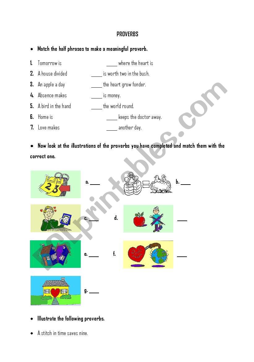 Proverbs worksheet