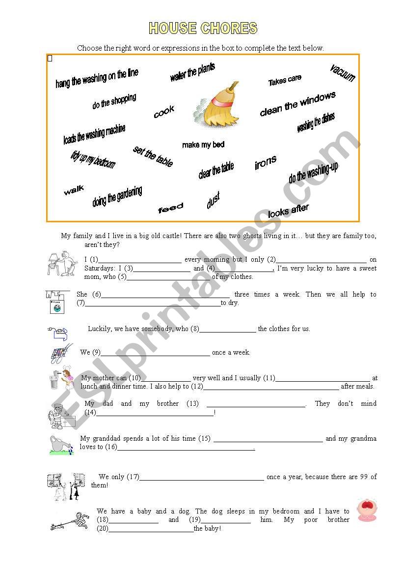 HOUSE CHORES  worksheet