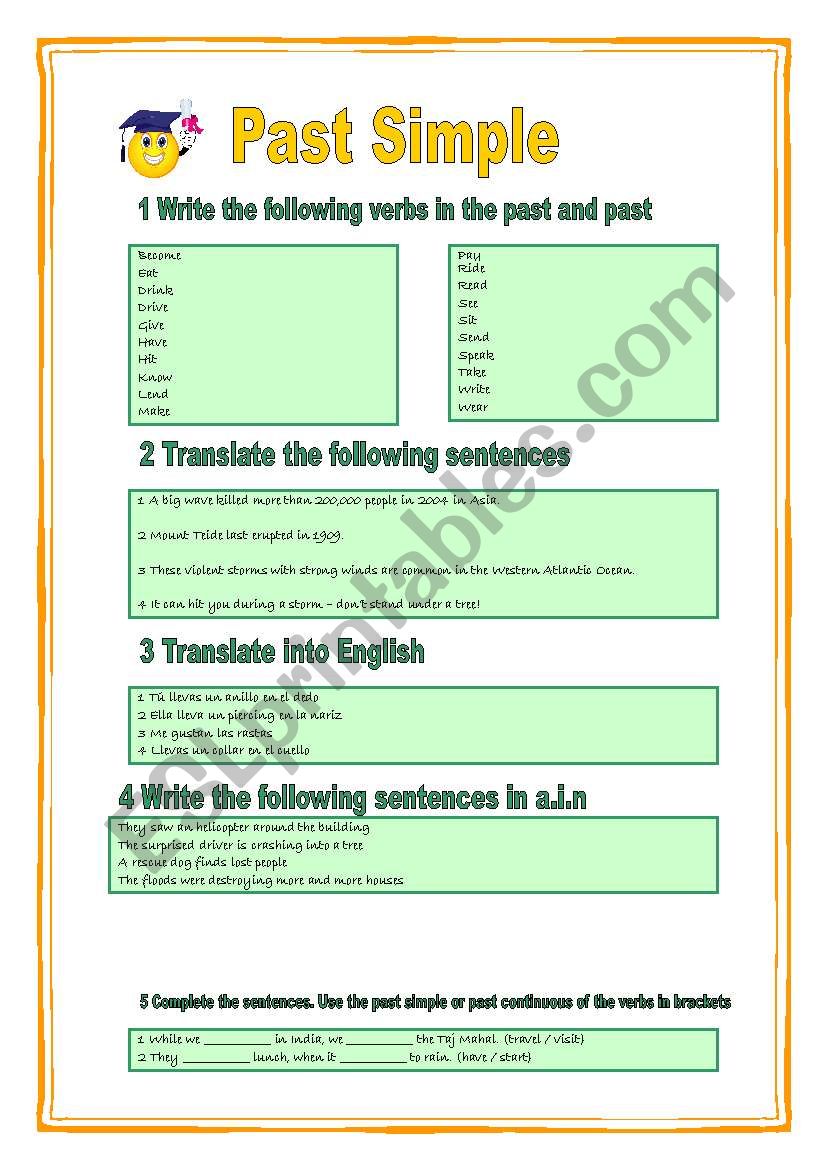 Revision to present and past tenses