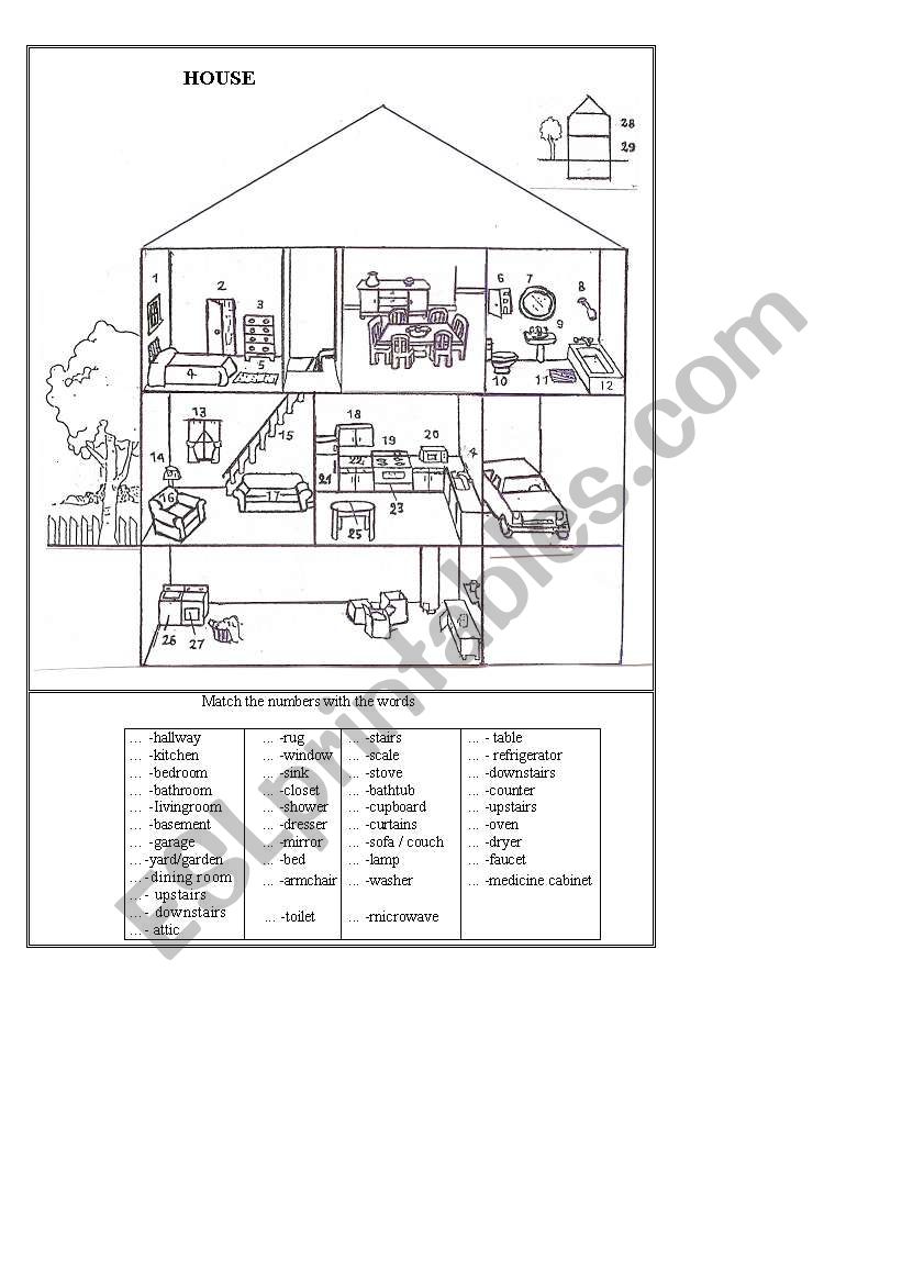 house worksheet