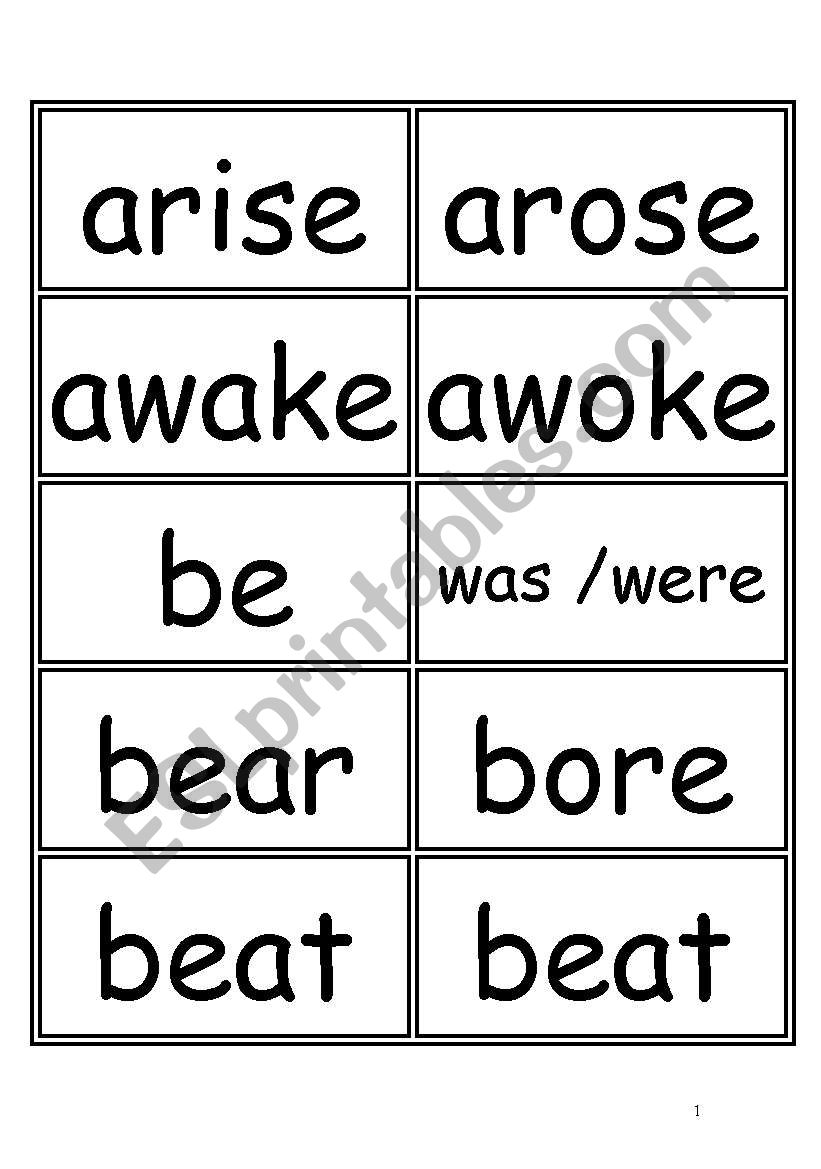 Memory Game of Irregular Verbs