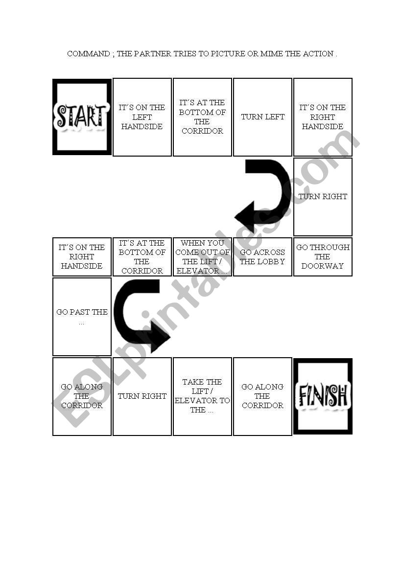 giving directions worksheet