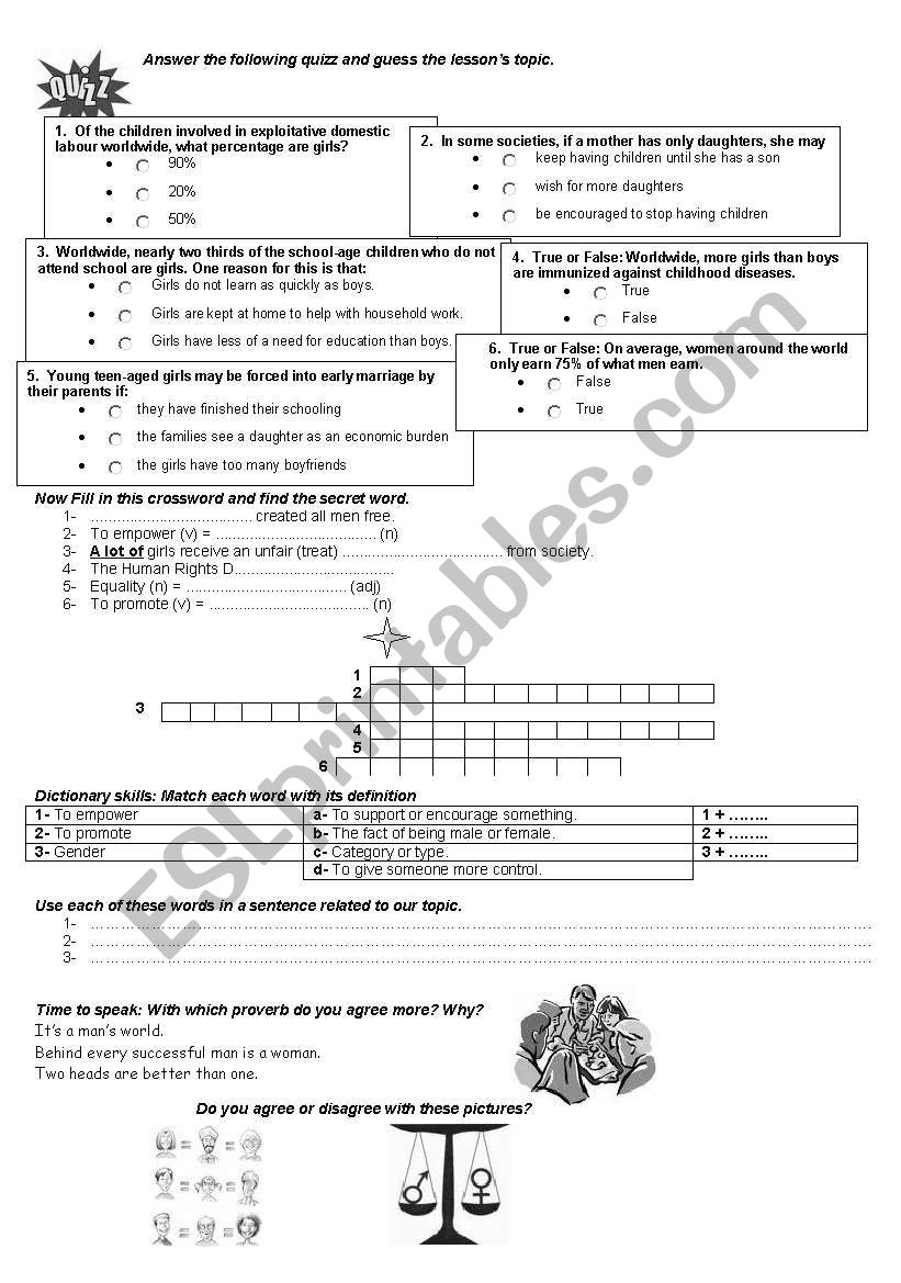 euquality offers prosperity worksheet