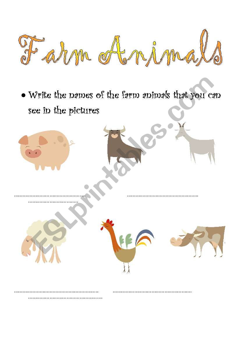 Farm animals worksheet